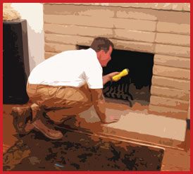 Man inspecting a fireplace in Sonoma